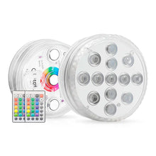 Upload image to gallery viewer, Kit de Luminárias para Piscina RGB 13 LEDS Sem Fios com Controle Remoto - AquaLed™