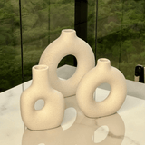Vaso de Cerâmica Mikonos Redondo Branco 16cm