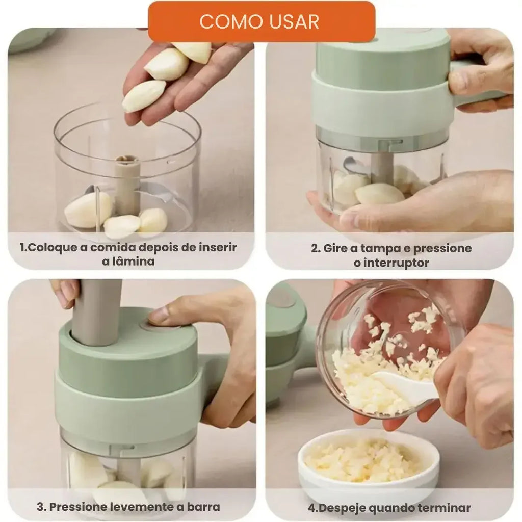 Picador e Cortador Elétrico de Legumes Multifuncional