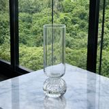 Taça Copo para Champanhe Vidro com Base Esfera Transparente 250ml