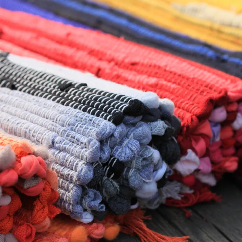 Tapete Artesanal Retrô em Algodão com Franjas – Estilo Boho