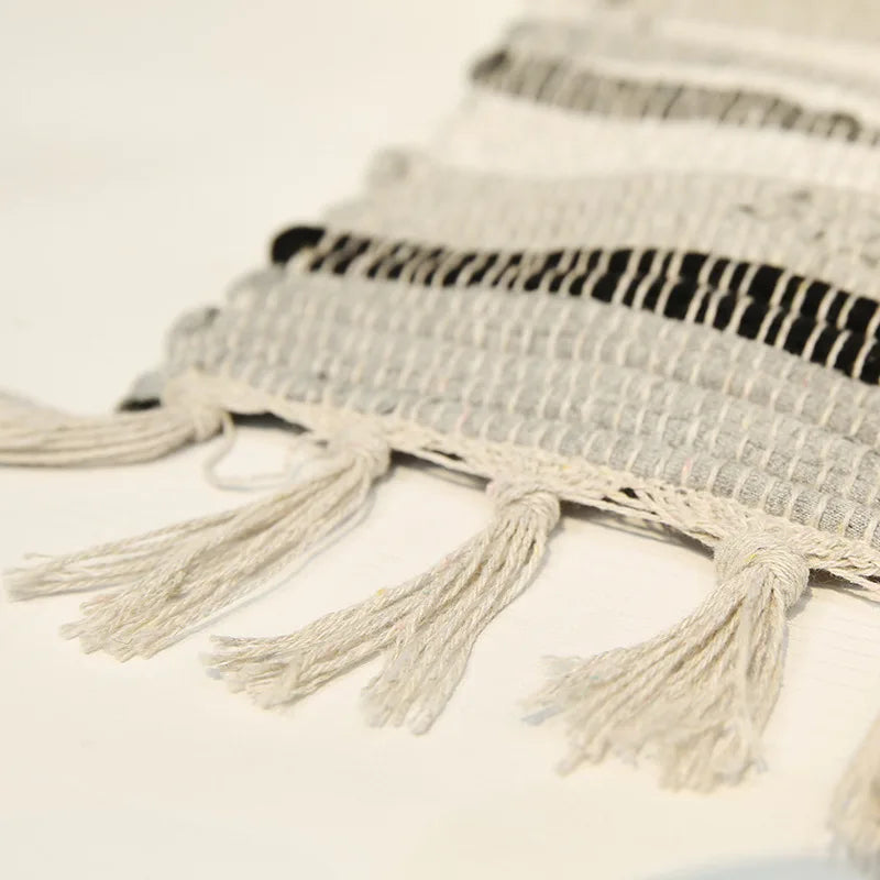 Tapete Artesanal Retrô em Algodão com Franjas – Estilo Boho