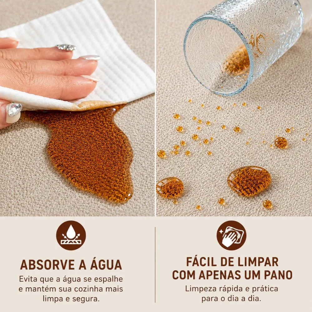 Tapete de Cozinha Impermeável Elegance Antiderrapante Belo Morar