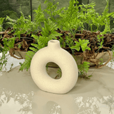 Vaso de Cerâmica Mikonos Redondo Branco 16cm