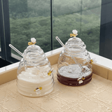 Meleira de Vidro Borossilicato com Pegador Lovely Bee Abelha 500ml