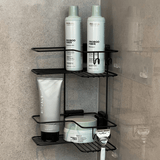 Cantoneira Porta Shampoo Dupla Fixação Ventosa Preto