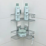 Cantoneira Porta Shampoo Dupla de Canto com Ventosa Cromado