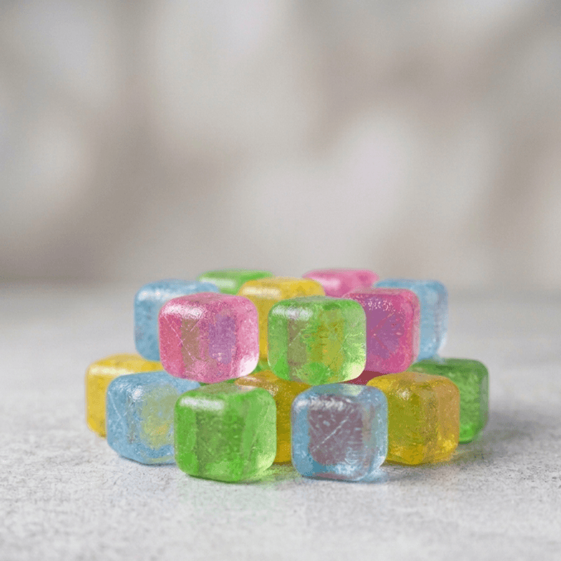 Jogo 12 Cubos de Gelo Reutilizáveis Coloridos 2,5cm