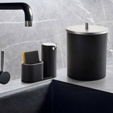 Dispenser Para Detergente E Bucha Preto Com Cromado Conceito