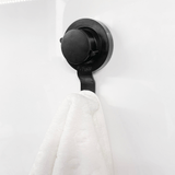 Gancho de Parede Preto Fosco com Ventosa Resistente 10,5cm