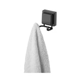 Gancho Duplo de Parede Ventosa Preto Fosco Suporta 3KG