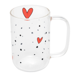 Jogo 2 Canecas de Vidro Coração Heart 280ml