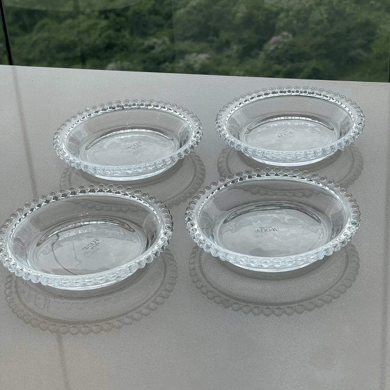 Jogo 4 Pratos em Cristal Pearl 14cm