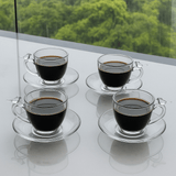 Jogo 4 Xícaras de Café Bird com Pires Cristal 80ml