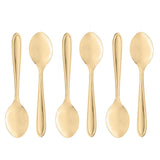 Jogo 6 Colheres para Sobremesa Gastro Aço Inox Dourado 13cm