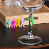 Jogo 6 Marcadores para Taças Bonecos Sortidos Silicone