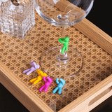 Jogo 6 Marcadores para Taças Bonecos Sortidos Silicone