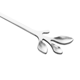 Jogo de 4 Colheres Aço Inox Para Chá Leaves Folhas