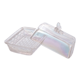 Manteigueira de Vidro Bee Abelha Rainbow 15cm