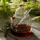 Meleira de Vidro Borossilicato com Pegador Lovely Bee Abelha 500ml