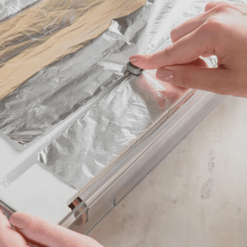 Organizador e Cortador de Rolos Duplo Clear Branco