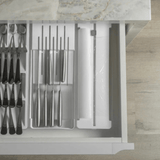 Organizador e Cortador de Rolos Duplo Clear Branco