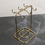 Suporte para Xicaras e Pires de Café Aço Dourado
