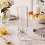 Taça Copo para Champanhe Vidro com Base Esfera Transparente 250ml