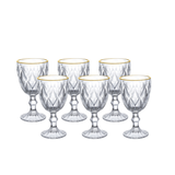 Jogo 6 Taças de Vidro com Borda Dourada Fio de Ouro 300ml